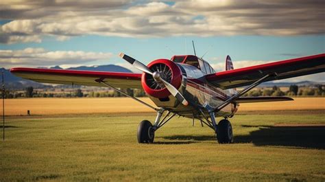 Premium Photo | A classic vintage propeller plane at rural airfield