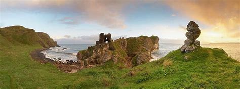 Ruins of Kinbane Castle at sunrise, Kinbane head Our beautiful Wall Art ...