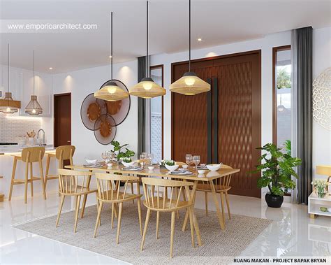 Desain Ruang Makan Rumah Modern Industrial 2 5 Lantai Bapak BYN Di Bali