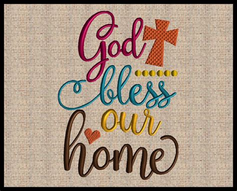 God Bless Our Home Machine Embroidery Design Scripture Etsy