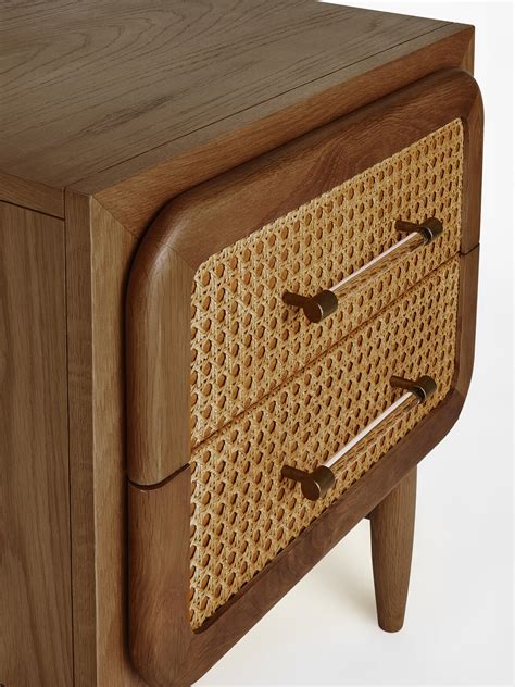 Oscar Cane Oak Bedside Table Soho Home