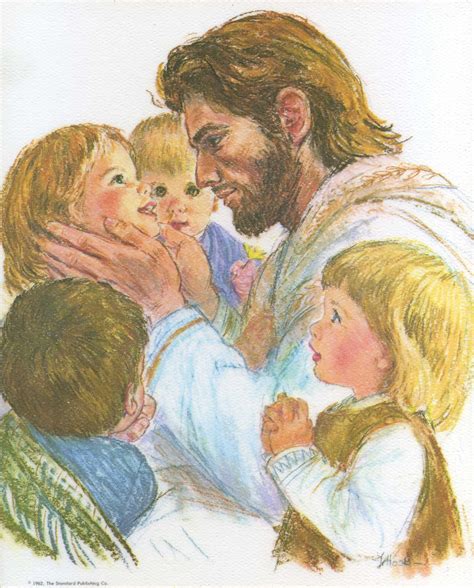 Jesus With Children Catholic picture print | Etsy