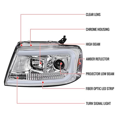 Spec D Lhp F G Tm Chrome Led Drl Bar Projector Headlights