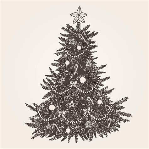 Premium Vector | Vintage christmas tree