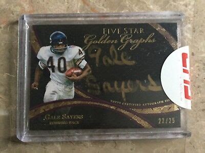 2014 FIVE STAR GALE SAYERS UNCIRCULATED GOLDEN GRAPHS ON CARD GOLD