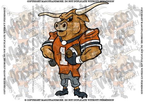 Longhorn Football Mascot Package in Vector, Jpeg, Png, Pdf, Eps, Svg ...