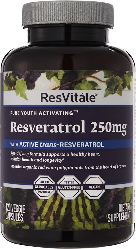 Amazon ResVitále Resveratrol 250 mg Resveratrol Supplement for