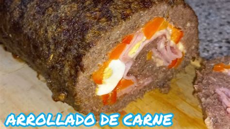 ARROLLADO O ROLLO DE CARNE MOLIDA Relleno Muy Sabroso Sin Papel