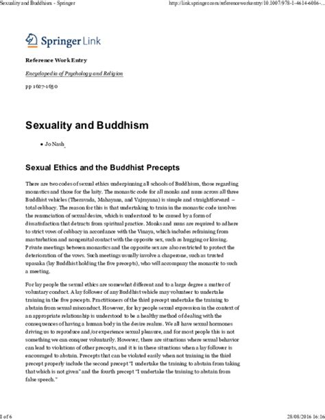 Pdf Sexual Ethics In Buddhism Monastic Vs Lay Perspectives