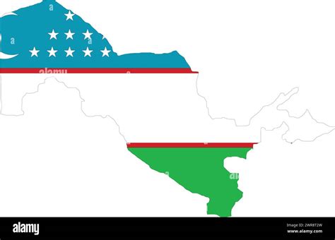 Uzbekistan Flag in Uzbekistan Map, Uzbekistan Map with Flag, Country ...