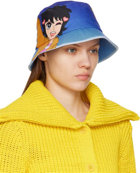 Jw Anderson Blue Run Hany Edition Bucket Hat Jw Anderson