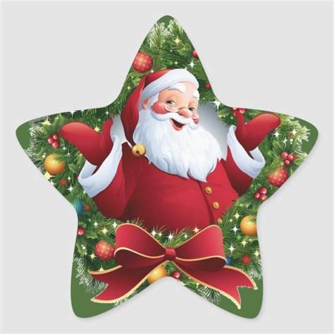 Festive Santa Claus Christmas Wreath Star Sti Christmas Wreath