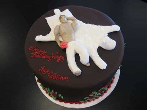 Half Naked Man On A Bear Skin Rug Cake For Bachellorette Party The