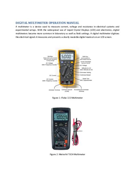 (PDF) DIGITAL MULTIMETER OPERATION MANUAL