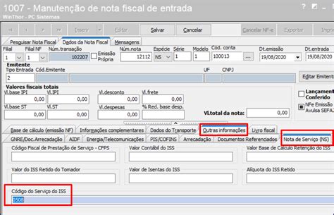 Wint Onde Informar O C Digo De Servi O Gerado No Registro B Do