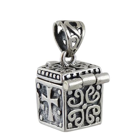 Sterling Silver Prayer Box Charm Pendant 925 Sterling Silver Etsy