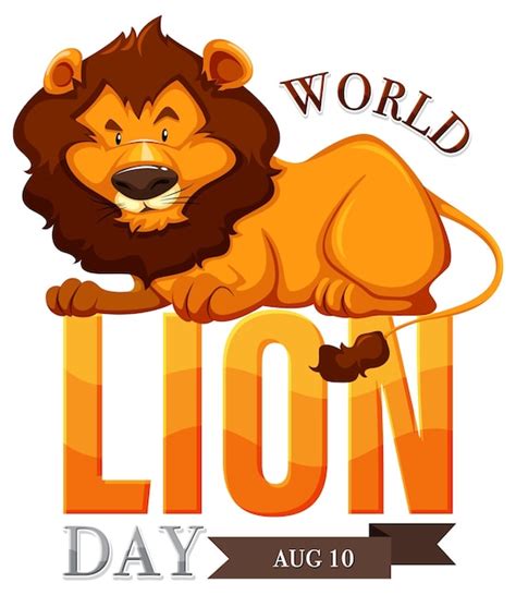 Ilustración para celebrar el Día Mundial del León Vector Gratis