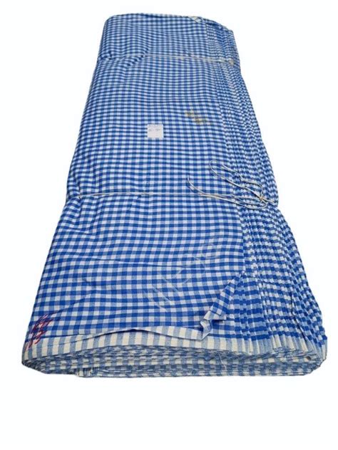 Blue School Uniform Polycotton Check Fabric At Rs 36 50 Meter Check