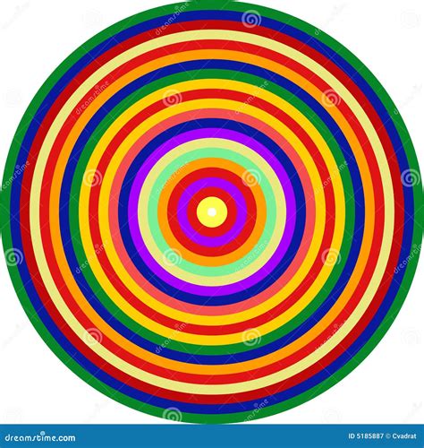 Op Art Homage To CT Multicolor Concentric Circles Stock Illustration