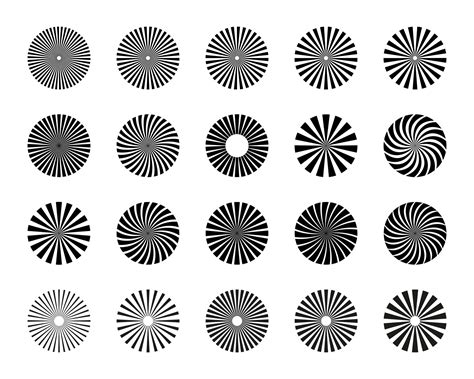 Set Of Sunburst Element Radial Stripes Collection Of Ray Vector