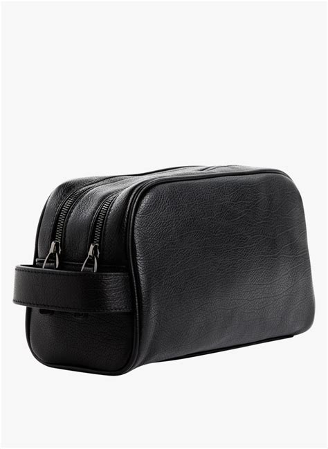 Leather Toiletry Bag Noir Saison 1865 Men Place Des Tendances