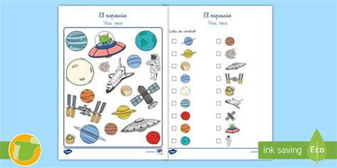 Ficha De Actividad El Espacio Veo Veo Twinkl