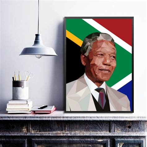 Quadro Decorativo Nelson Mandela Geométrico a4 Vidro Elo7