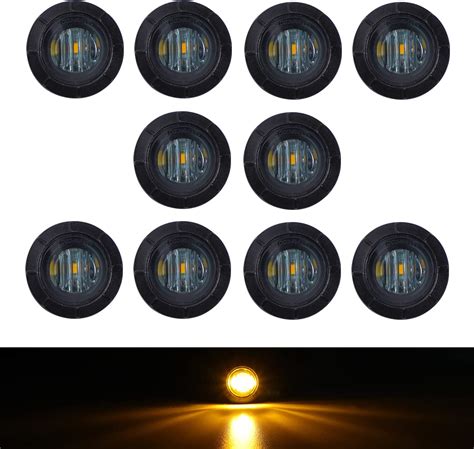 Amazon 10 Pcs TMH 3 4 Inch Mount SMOKED LENS Amber LED Clearance