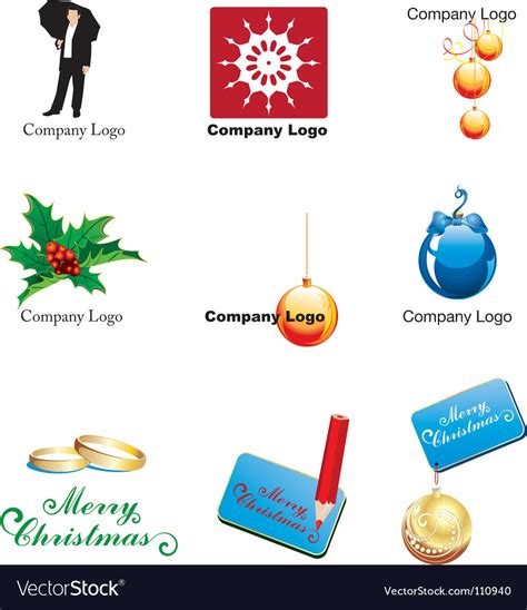 Xmas logos Royalty Free Vector Image - VectorStock