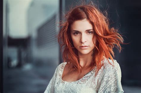 Face Women Redhead Model Portrait Long Hair Looking At Viewer