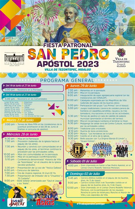 Programa Oficial de la Fiesta Patronal San Pedro Apóstol Villa de