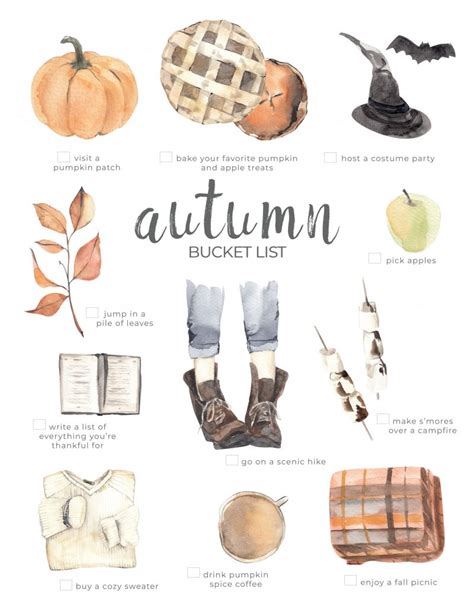 Activities To Do This Autumn Fall Bucket List Printable Nick