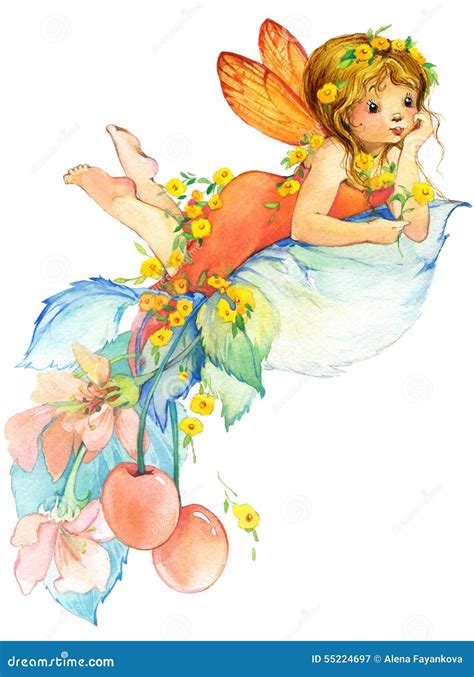 Flower Fairy Watercolor Drawing Stock Illustrations 3 040 Flower