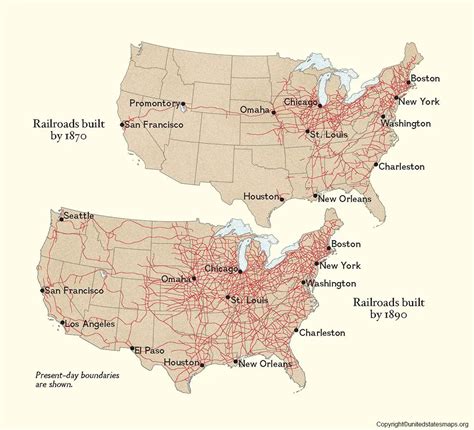 US Railroad Map 1870 | United States Railroad Map 1870