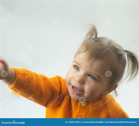 Green Eyed Little Girl Standing and Green Eyes Stock Photo - Image of ...