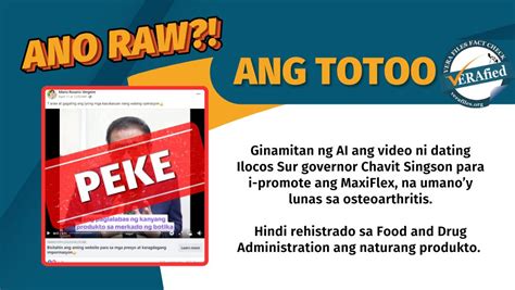 Vera Files Fact Check Ai Edited Ad Shows Chavit Singson Promoting