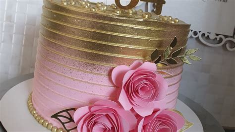 Aprender Sobre Imagem Bolo Gratid O Rosa Dourado Br