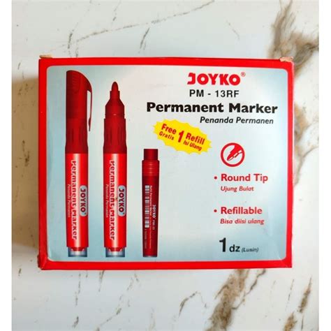 Jual Spidol Permanen Merah Refil Joyko Pm Rf Permanent Marker