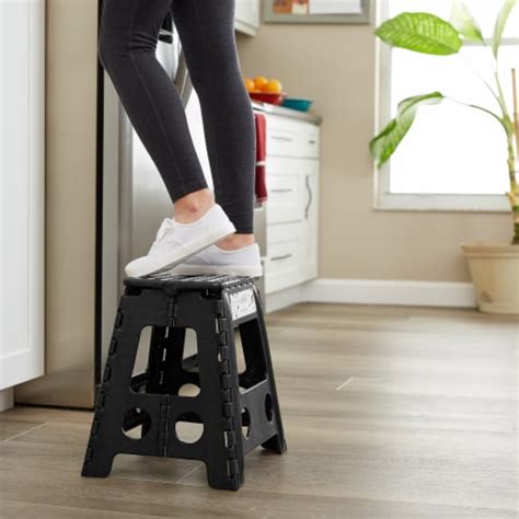 Folding Step Stool With Handle In Black By Casafield Ct In