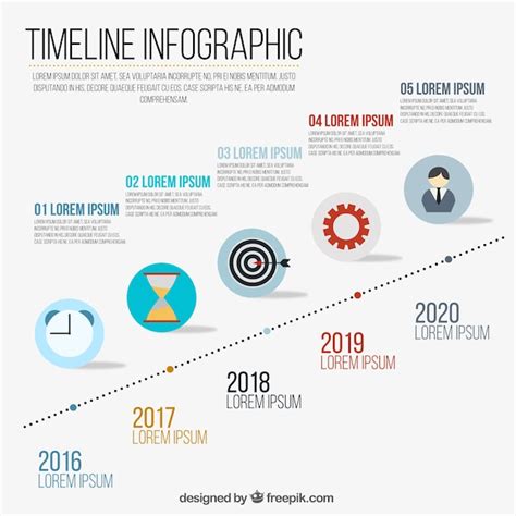 Infografía con una línea de tiempo Vector Gratis