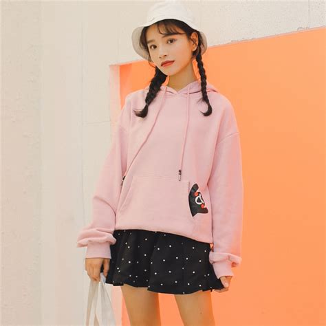 Korean Winter 2019 Autumn Fashion Sweatshirt Personality Sweet Cartoon