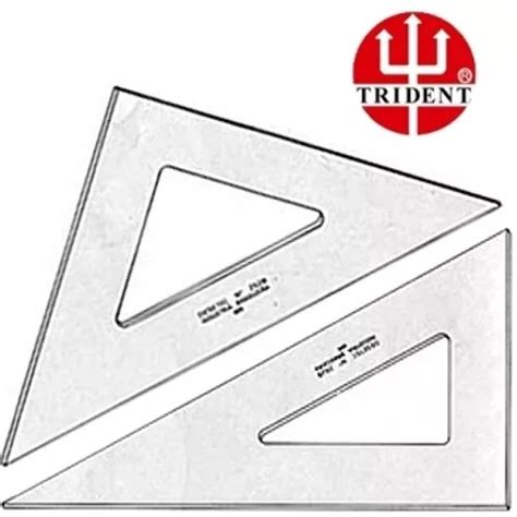 Kit Esquadros Trident Sem Escala 45º E 60º 2532 2632 32cm