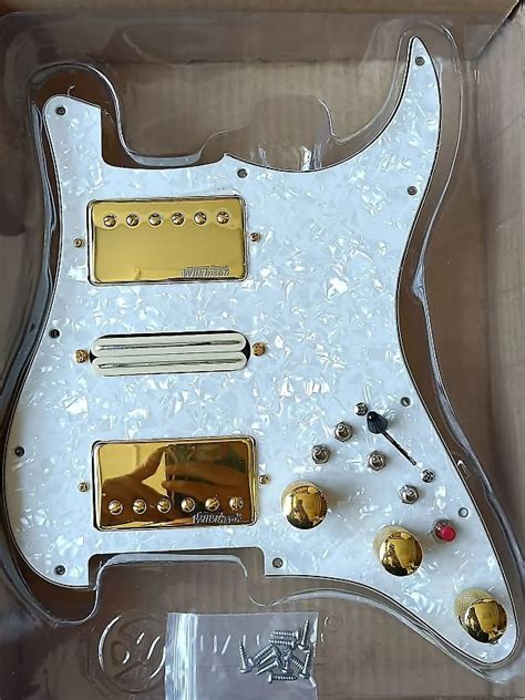 White Pearl Hsh Prewired Multifunction Loaded Pickguard Reverb