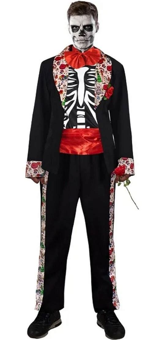 DIA DE LOS MUERTOS MALE DAY OF THE DEAD COSTUME SIZE MEDIUM | Chaos ...