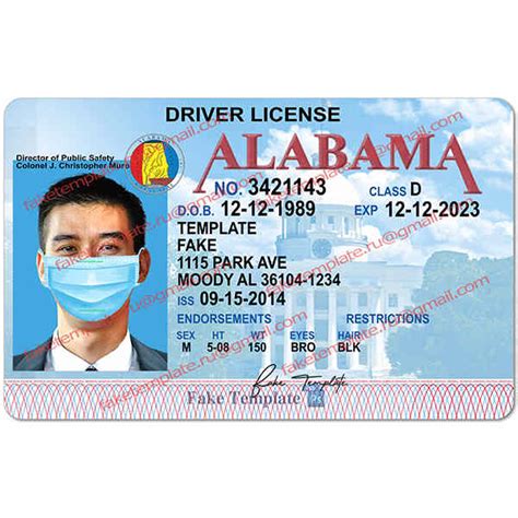 Alabama Drivers License Template V2 - Fake Alabama Drivers License