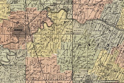 1901 Farm Line Map Of Monroe County Michigan Dundee Etsy