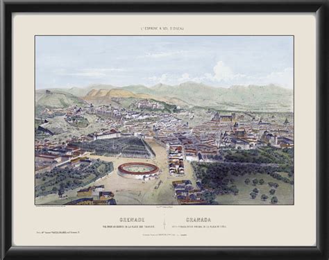 Granada Spain 1853 - Vintage City Maps, Restored City Maps