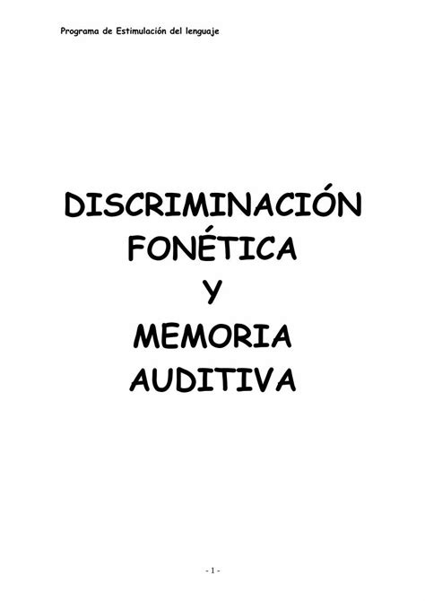 Pdf Discriminaci N Fon Tica Y Memoria Auditiva Dokumen Tips