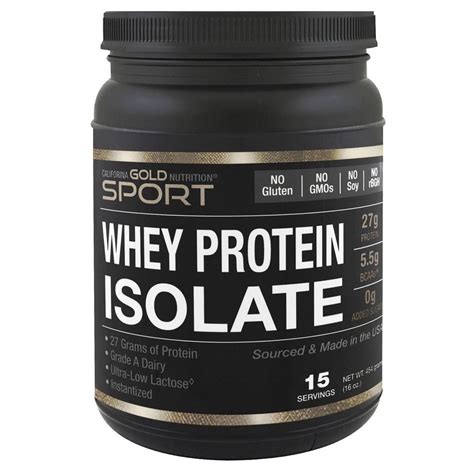 California Gold Nutrition SPORT Whey Protein Isolate Unflavored 90