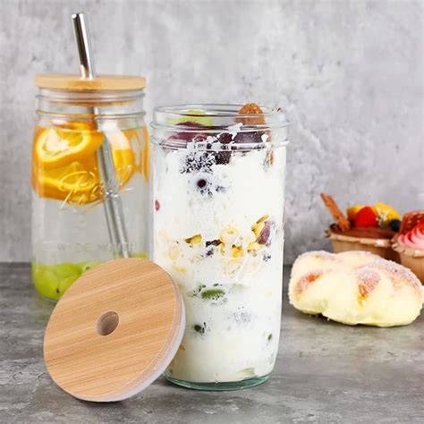 Ml Bubble Tea Mok Inmaakglas Glazen Bekers Set Van Drinkglas Met